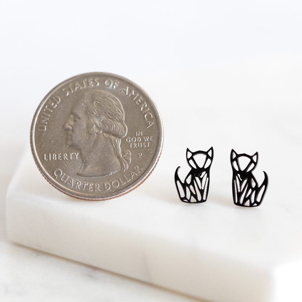 🔹️Sale🔹️2/$30 - Geometric Cat Earring Studs - Only 1 left! - Picture 6 of 6